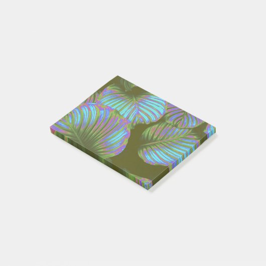 Rainbow Tropical Leaves Post-it® Notes (Schuin)