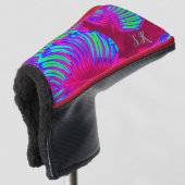 Rainbow Tropical Leaves Putter Hoesje Golfheadcover (3/4 voorkant)