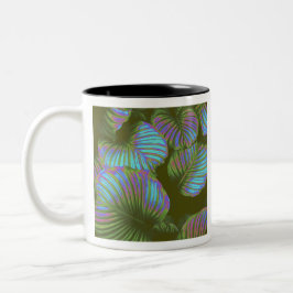 Rainbow Tropical Leaves Tweekleurige Koffiemok