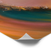 Rainbow tropical wave ride at sunset schilderij poster (Hoek)