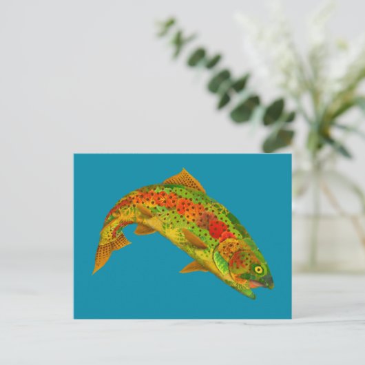 Rainbow Trout 5 van Aspen Leaf Briefkaart (Staand voorkant)