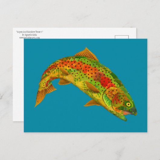 Rainbow Trout 5 van Aspen Leaf Briefkaart (Voorkant / Achterkant)