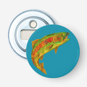 Rainbow Trout 5 van Aspen Leaf Button Flesopener