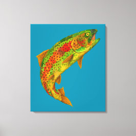 Rainbow Trout 5 van Aspen Leaf Canvas Afdruk