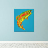 Rainbow Trout 5 van Aspen Leaf Canvas Afdruk (Insitu (Houten vloer))