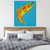 Rainbow Trout 5 van Aspen Leaf Canvas Afdruk (Insitu (Slaapkamer))