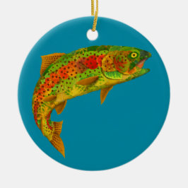 Rainbow Trout 5 van Aspen Leaf Keramisch Ornament