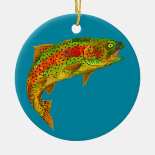Rainbow Trout 5 van Aspen Leaf Keramisch Ornament (Voorkant)
