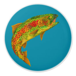 Rainbow Trout 5 van Aspen Leaf Keramische Knop