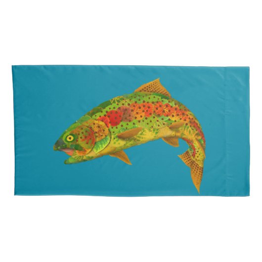 Rainbow Trout 5 van Aspen Leaf Kussensloop (Achterkant-Rechts)