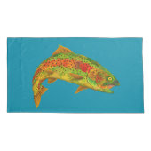 Rainbow Trout 5 van Aspen Leaf Kussensloop (Achterkant-Links)