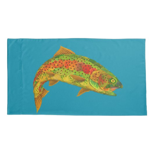 Rainbow Trout 5 van Aspen Leaf Kussensloop (Achterkant-Links)