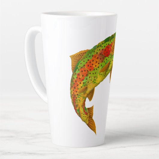 Rainbow Trout 5 van Aspen Leaf Latte Mok (Linkerhoek)