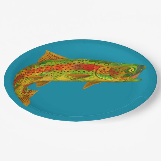 Rainbow Trout 5 van Aspen Leaf Papieren Bordje (Gekanteld)