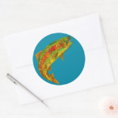 Rainbow Trout 5 van Aspen Leaf Ronde Sticker (Envelop)