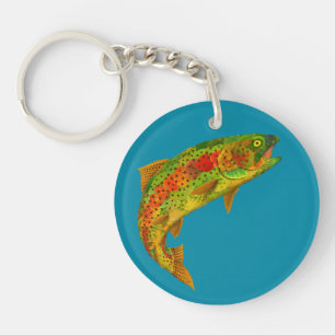 Rainbow Trout 5 van Aspen Leaf Sleutelhanger