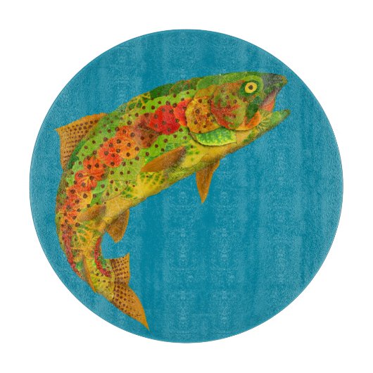 Rainbow Trout 5 van Aspen Leaf Snijplank (Voorkant)