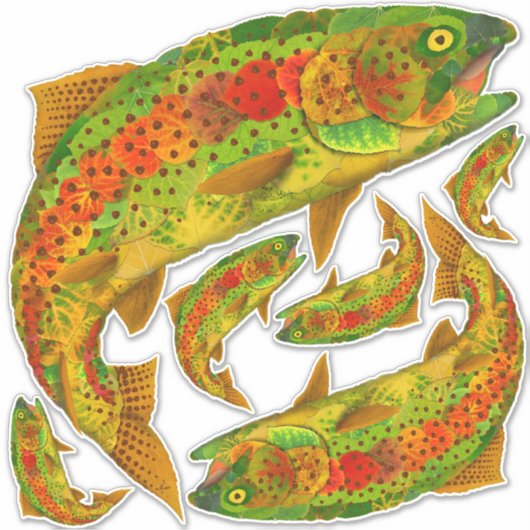 Rainbow Trout 5 van Aspen Leaf Sticker (Voorkant)