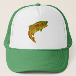 Rainbow Trout 5 van Aspen Leaf Trucker Pet