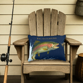 Rainbow Trout Art – Aangepaste Lake House Decor Accent Kussen