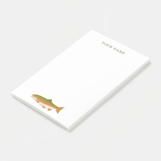 Rainbow Trout Art Fisherman Post-it® Notes (Schuin)