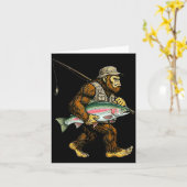 Rainbow Trout Bigfoot Fisherman River Fishing Sasq Kaart (Gele Bloem)