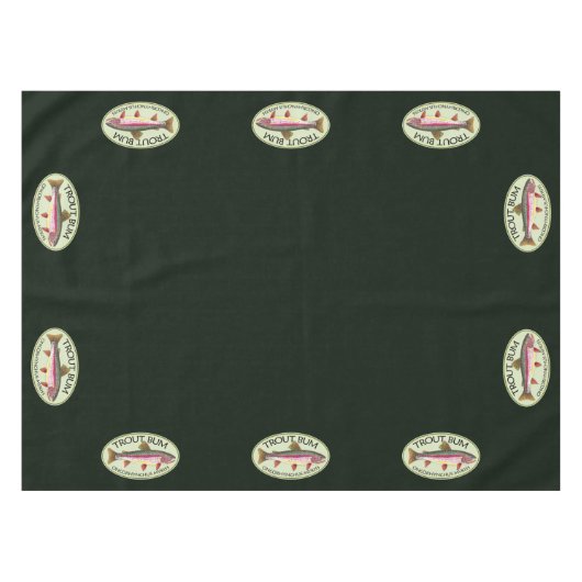 Rainbow Trout Bum Fly Fishing Green Cotton Tafelkleed (Voorkant (Horizontaal))
