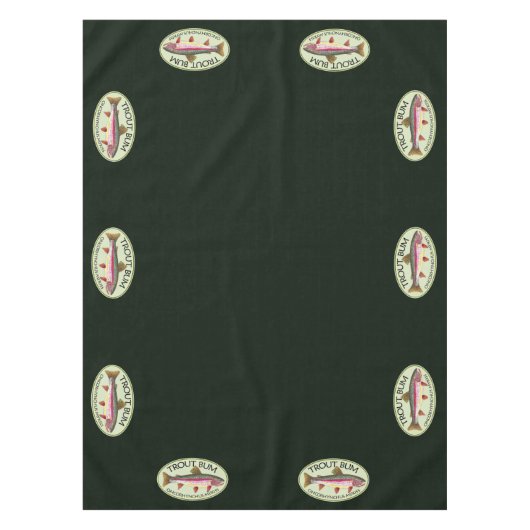 Rainbow Trout Bum Fly Fishing Green Cotton Tafelkleed (Voorkant)