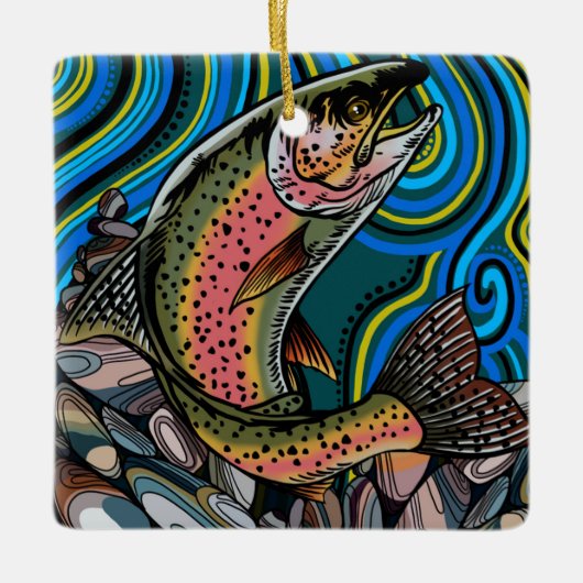 Rainbow Trout Ceramic Ornament (Voorkant)