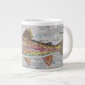 Rainbow Trout Collage Coffee Mok, C.E. Wit Grote Koffiekop (Voorkant rechts)