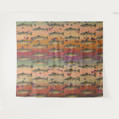 Rainbow Trout Fish Pattern for Fly Fishermen Wandkleed (Voorkant (horizontaal))