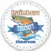 Rainbow Trout Fishing patch Sticker (Voorkant)