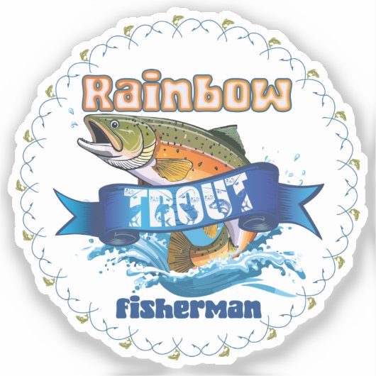 Rainbow Trout Fishing patch Sticker (Voorkant)