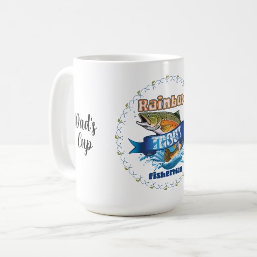 Rainbow Trout Fishing Personalized Illustration Koffiemok (Voorkant links)