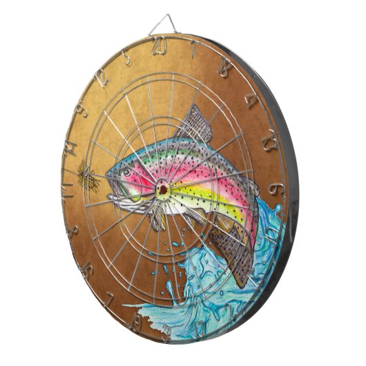 Rainbow Trout Fly Fishing Dart Board Dartbord (Voorkant Rechts)