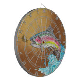 Rainbow Trout Fly Fishing Dart Board Dartbord (Voorkant Links)