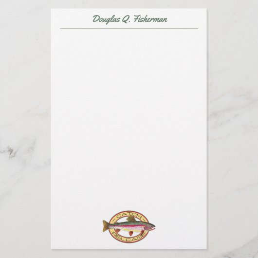 Rainbow Trout Fly Fishing FLY GUY Custom Briefpapier (Voorkant)