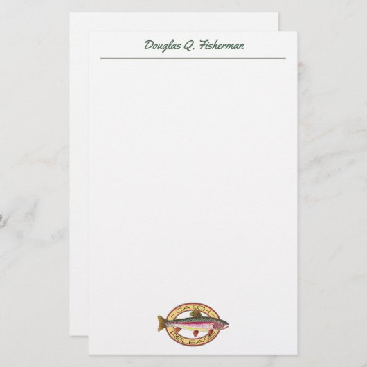 Rainbow Trout Fly Fishing FLY GUY Custom Briefpapier (Voorkant / Achterkant)