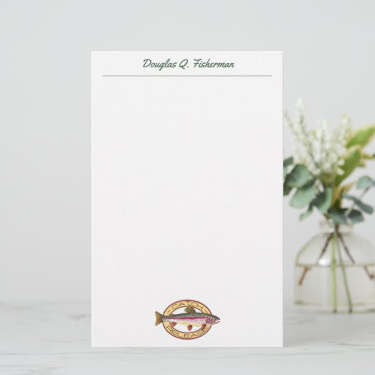 Rainbow Trout Fly Fishing FLY GUY Custom Briefpapier (Staand voorkant)
