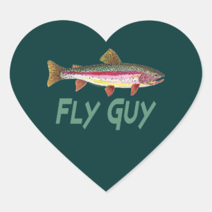 Rainbow Trout Fly FIshing Hart Sticker