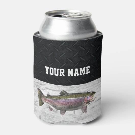 Rainbow Trout Fly Fishing Name Rugged Blikjeskoeler (Blikje Voorkant)