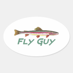 Rainbow Trout Fly FIshing Ovale Sticker