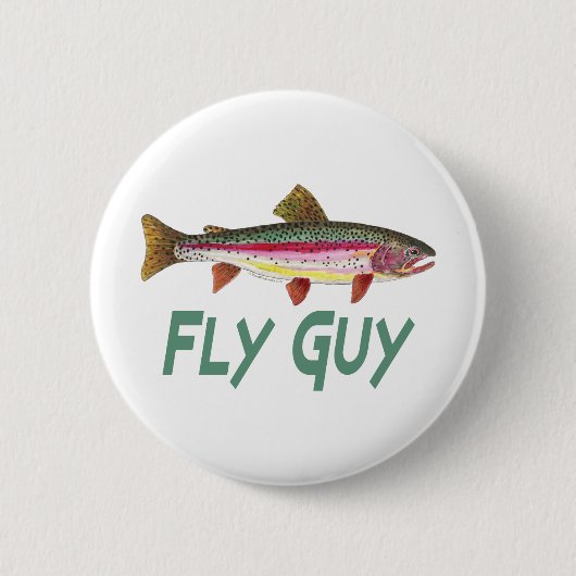 Rainbow Trout Fly FIshing Ronde Button 5,7 Cm (Voorkant)