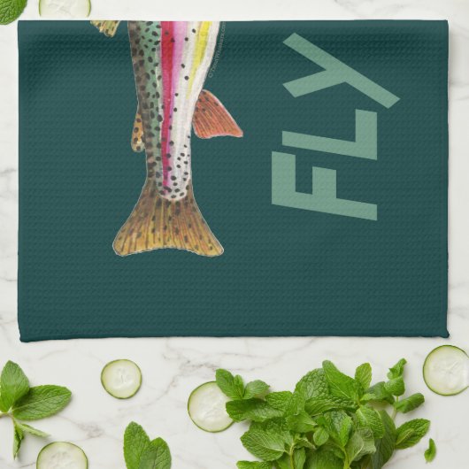 Rainbow Trout Fly FIshing Theedoek (Gevouwen)