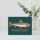 Rainbow Trout Latijn Briefkaart (Staand voorkant)