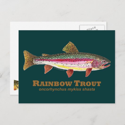 Rainbow Trout Latijn Briefkaart (Voorkant / Achterkant)