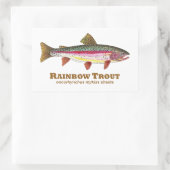 Rainbow Trout Latijn Rechthoekige Sticker (Tas)