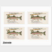 Rainbow Trout (Oncorhynchus mykiss) – Japanese Rechthoekige Sticker (Vel)