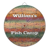 Rainbow Trout Pattern met naam Fisherman's Dartbord (Voorkant)
