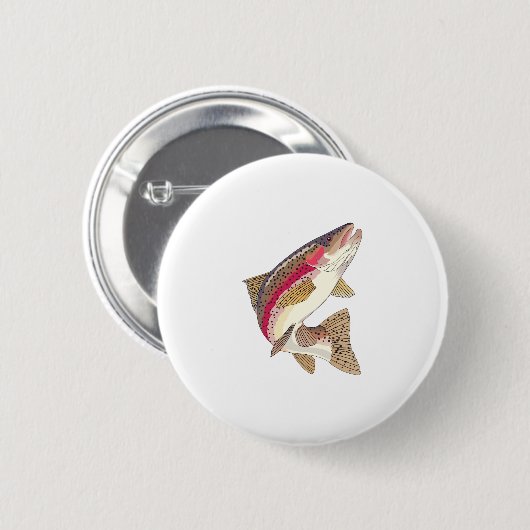 RAINBOW TROUT RONDE BUTTON 5,7 CM (Voorkant /achterkant)